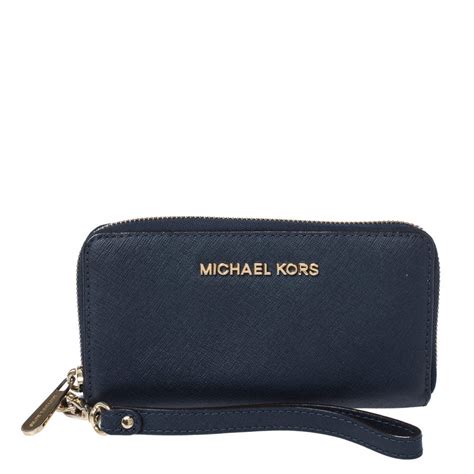 michael kors blue wristlet